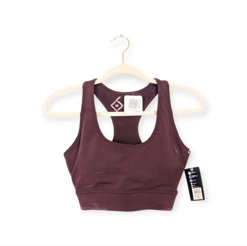 NWT BSP Active Burgundy Racerback Sports Bra Size M
